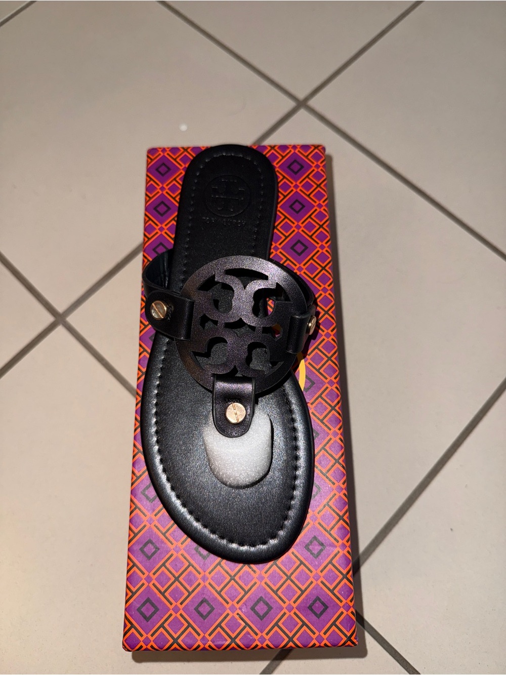 Miller-style Women's Black Logo-Tone Sandal Size 37